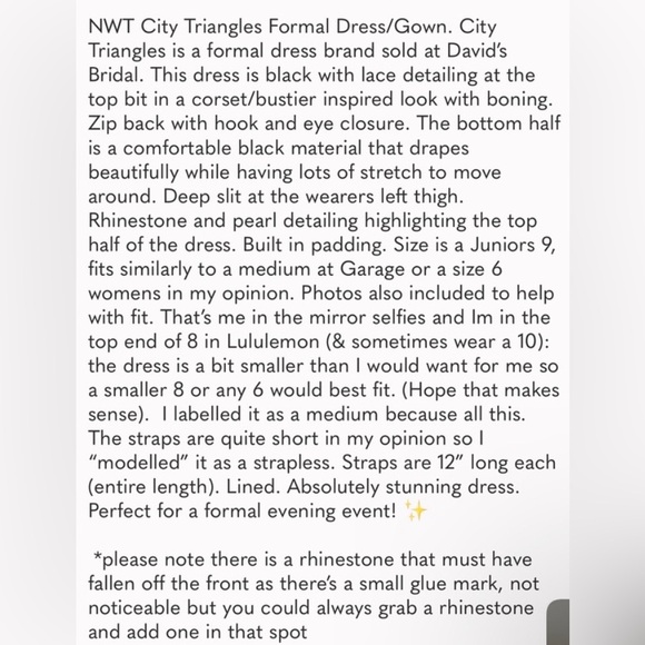 NWT CITY TRIANGLES Black High Slit Formal Gown - Picture 15 of 15